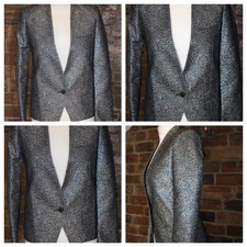 Zadig & Voltaire Deluxe Black Silver Vegas Pixel Jacket Size 38/10 Never Worn