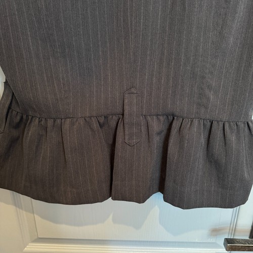 Guess Y2K Office Siren Cap Sleeve Blazer Sz L Gray Pinstripe Sexy 90s NO BELT - Picture 9 of 15