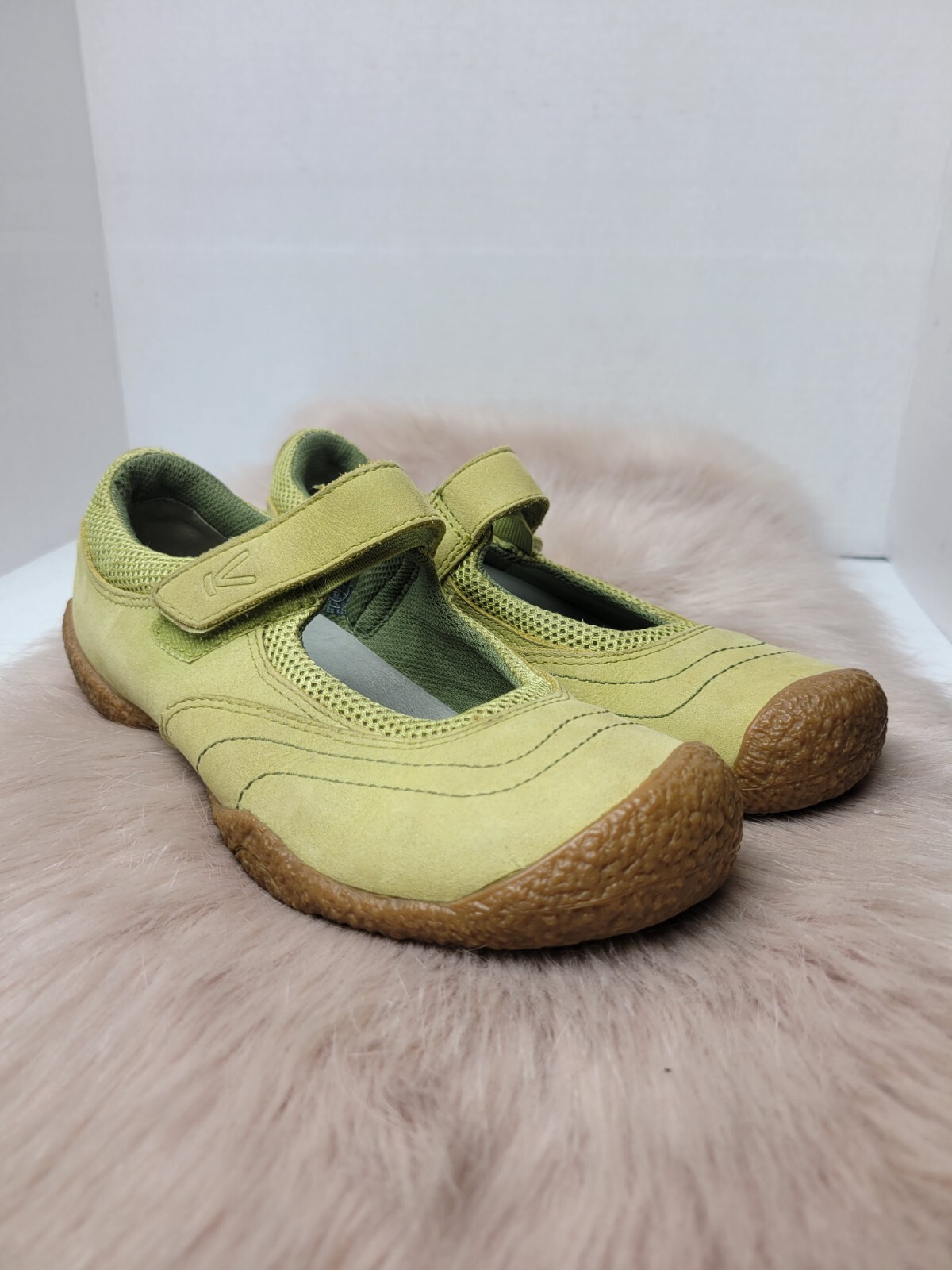KEEN Piatti sportivi Mary Jane in pelle verde lime taglia 5
