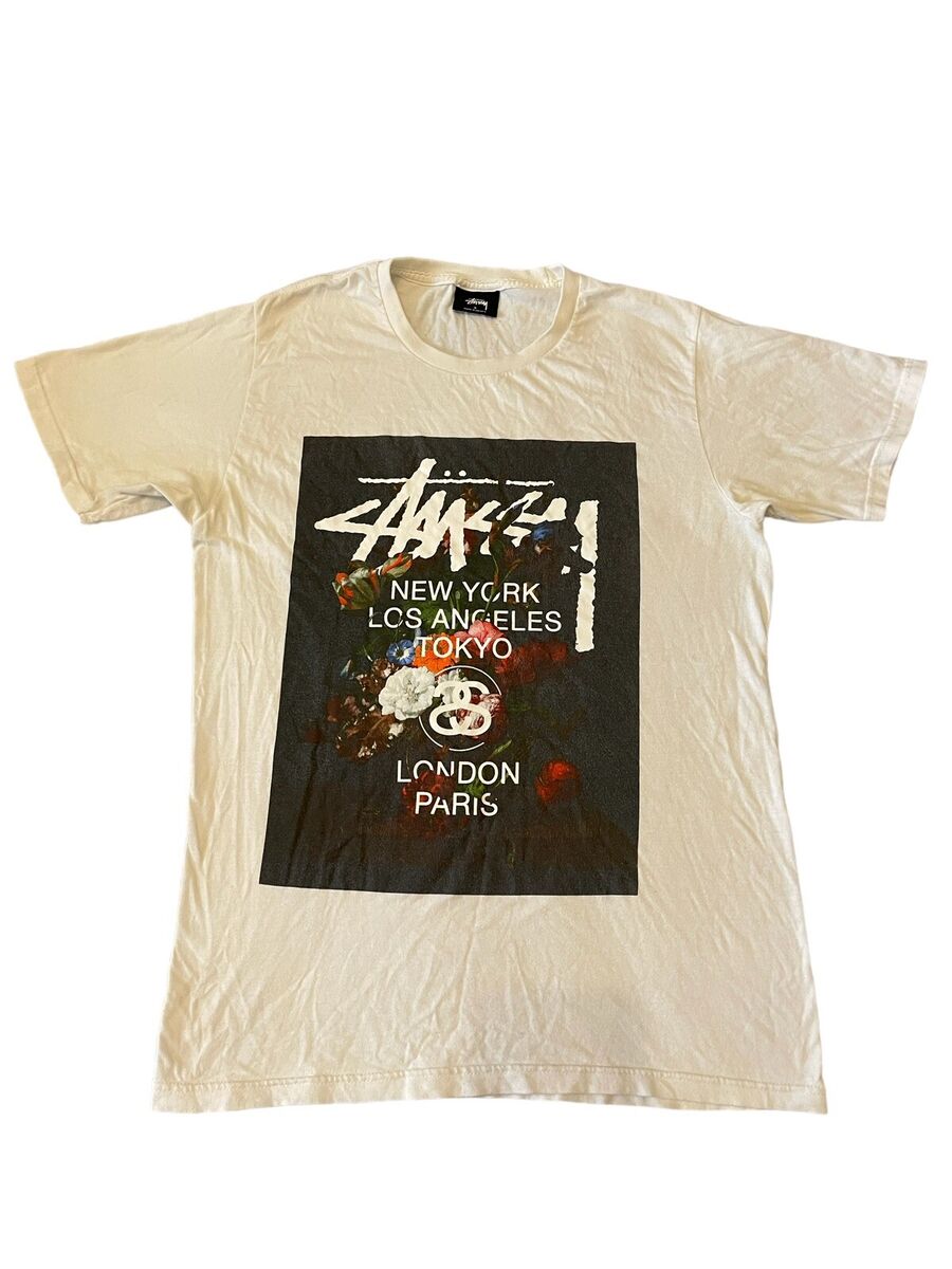 Stussy T-Shirt Mens Size M Floral Still Life New York LA Stussy T-Shirt Mens Size M Floral Still Life New York LA