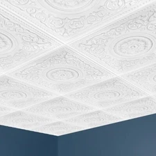 BEST SELLER, Ceiling Tiles, GLUE UP,  20" x 20", FOAM, MAJESTY White