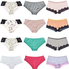 Cotton Soft Women Underwear Knickers Boxer Briefs Short Pack Of 12