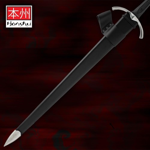 Honshu Single-Handed Broadsword | 1060 Carbon Steel Blade | Black TPR Handle - Picture 4 of 6