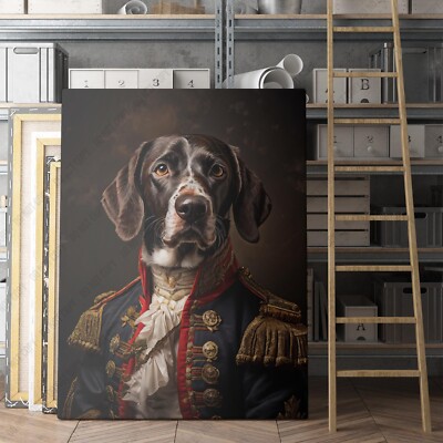 German Short Haired Pointer Aristocrat Portrait Funny Dog Canvas Print Wall Art