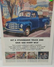 Studebaker Trucks.save Gas Every Mile - 1951 Vintage Automotive Print Ad Usa