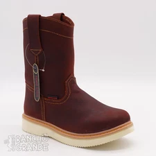 Leather Work Boots Light Weight Pull-On Sheddron oil slip resistant +Free Belt