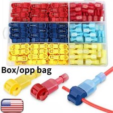 Quick Splice T-Tap Insulated Crimp Terminals Kit Spade Wire Connectors US