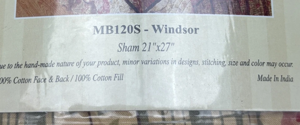 Almohada acolchada Sham Windsor 21”x 27” corazón victoriano impresiones duraderas coleccionar Foto 3 de 3