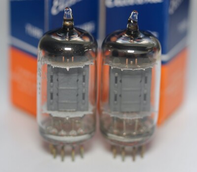 NOS GE 5965 E180CC 6829 7062 12AT7 MIRROR-MATCHED PAIR NEW OLD