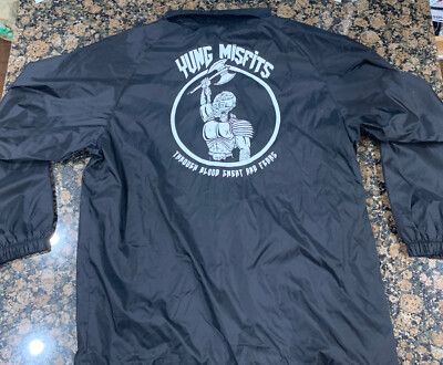 Yung Misfits Atlanta Atl Zombie Skull Black Nylon Jacket Punk Axe Death Rain