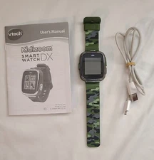Vtech KidiZoom Kids Smart Watch DX - Camo w/Charging Cord - WORKING