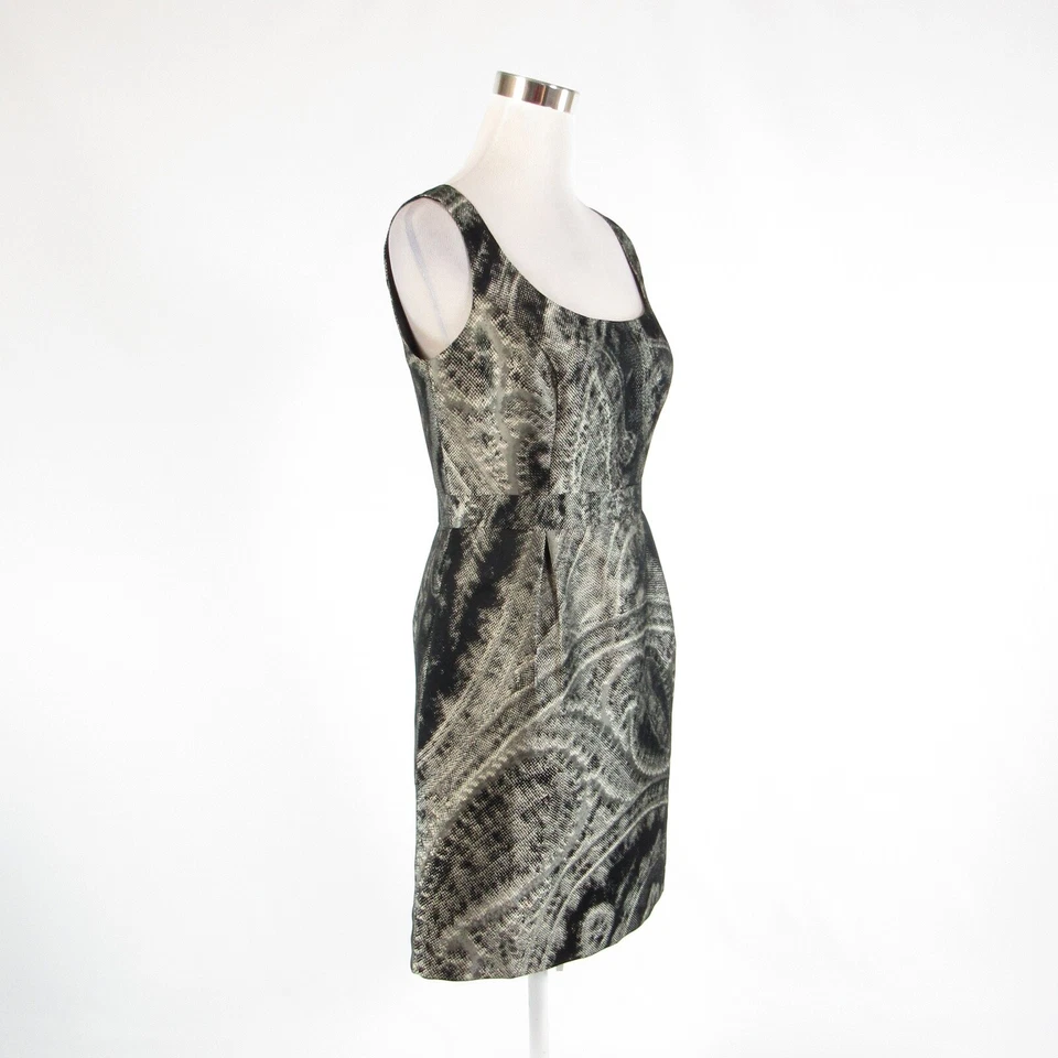 Gray black abstract BETH BOWLEY sleeveless sheath dress 8 - Image 3 of 4