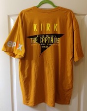 STAR TREK Kirk Captains T-SHIRT Mens XL SDCC William SHATNER Series TOS Complete