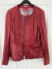 Stunning Joe Browns Women’s Red Super Soft Leather Jacket Size 10 Vgc