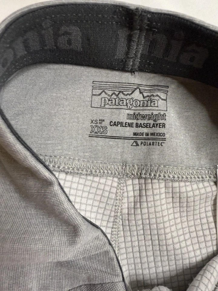 Leggings Patagonia Usados Para Mujer Gris Peso Medio Capilene Capa Base XXS Foto 3 de 3