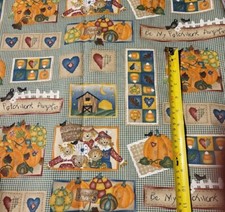 32x44" Be My Patchwork Pumpkin autumn Halloween fall fabric material scarecrow