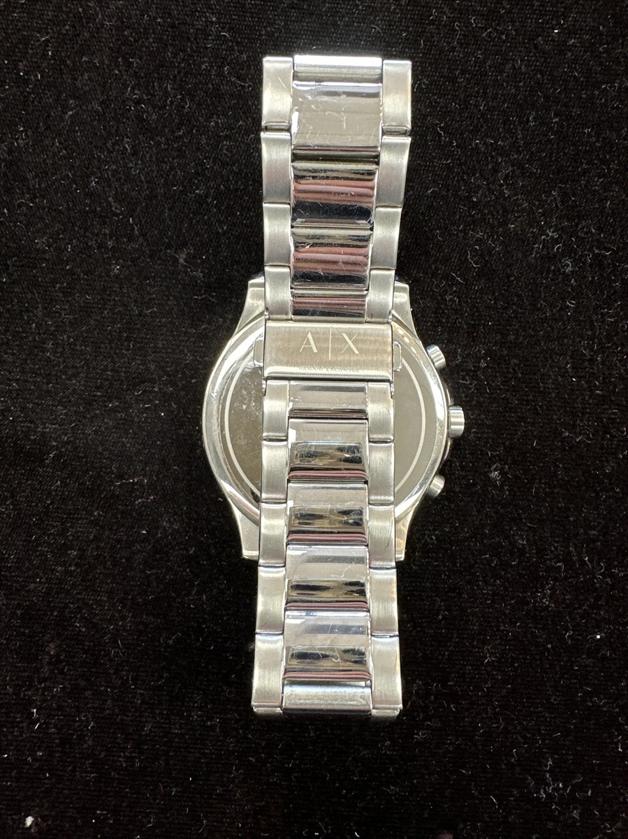 Armani Exchange Men's Silver Tone Stainless Black Dial Chronograph