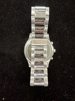 Armani Exchange Men's Silver Tone Stainless Black Dial Chronograph