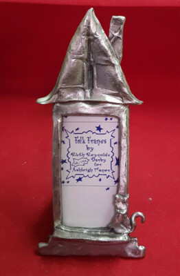 Folk Frames by Ruth Reynolds Darby. Pewter Cat By a Window. Ashleigh Manor MINT