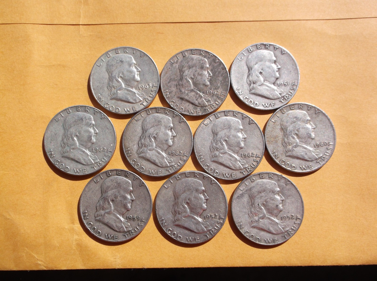 10 Ben Franklin Silver Half Dollar 90 Junk Silver Lot eBay