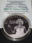 1 oz Silver 2020 We Distract You Faux News V2  Proof Silver Shield Wth Coa