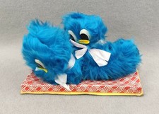 UCCELLINI blu Peluches  vintage KO giocattolo 70s no panno lenci 1970  