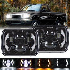 2pcs 5x7 7x6 Led Headlights Hilo Drl For Toyota Pickup 82-95 Tacoma 1995-1997