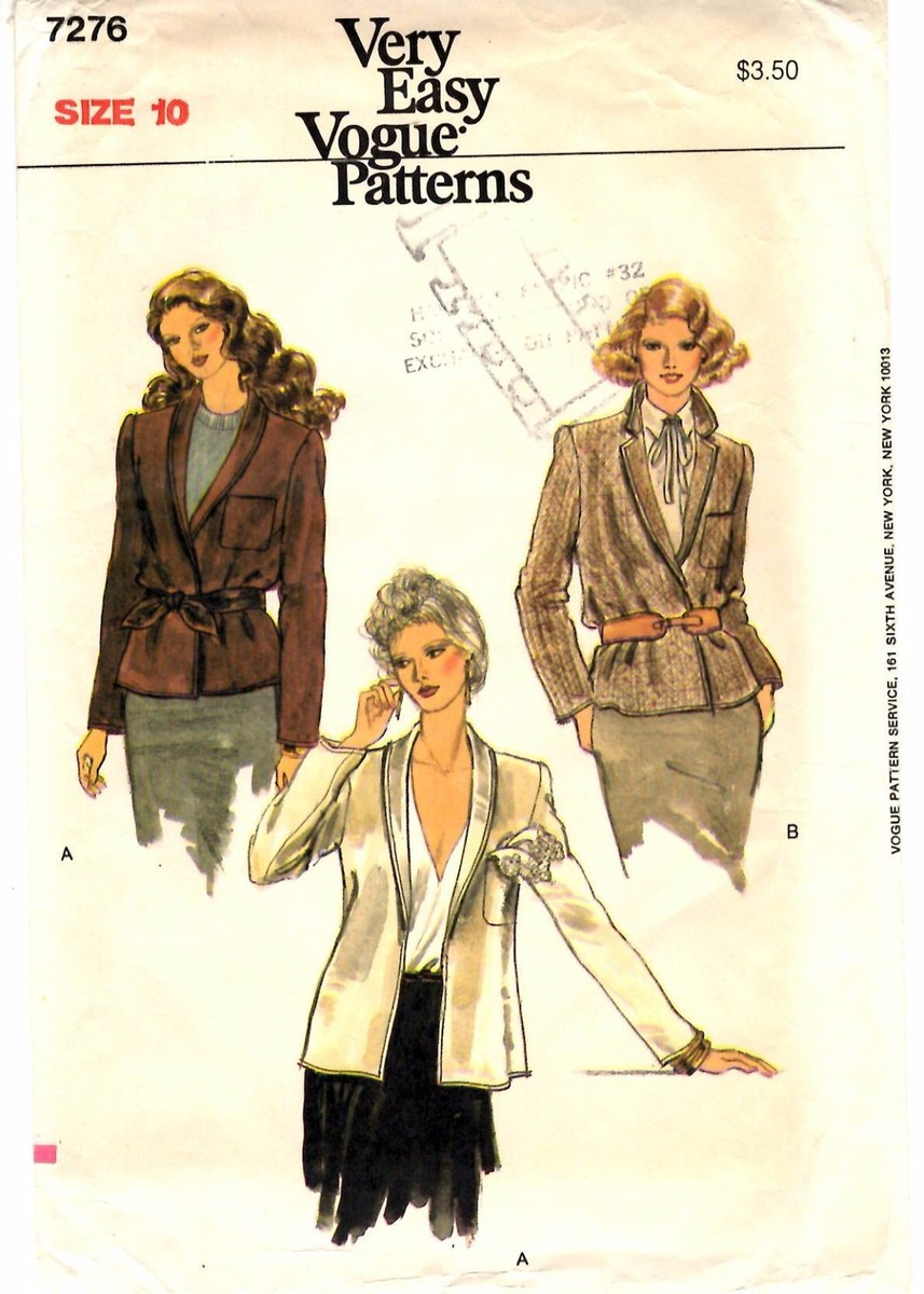 Vintage 1970s Very Easy Vogue Sewing Pattern Women's JACKET Vintage 1970s Very Easy Vogue Sewing Pattern Women's JACKET