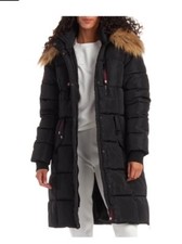 Women's Canada Weather Gear Black Faux Furlined Hood Parka Coat Jacket. Size M.