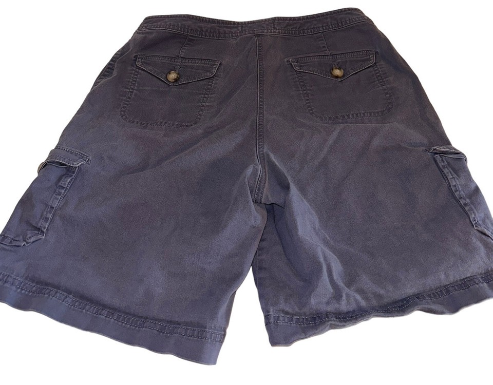 L.L. Beans Womens Favorite Fit Straight Cargo Shorts Sz 12 Muted Blue