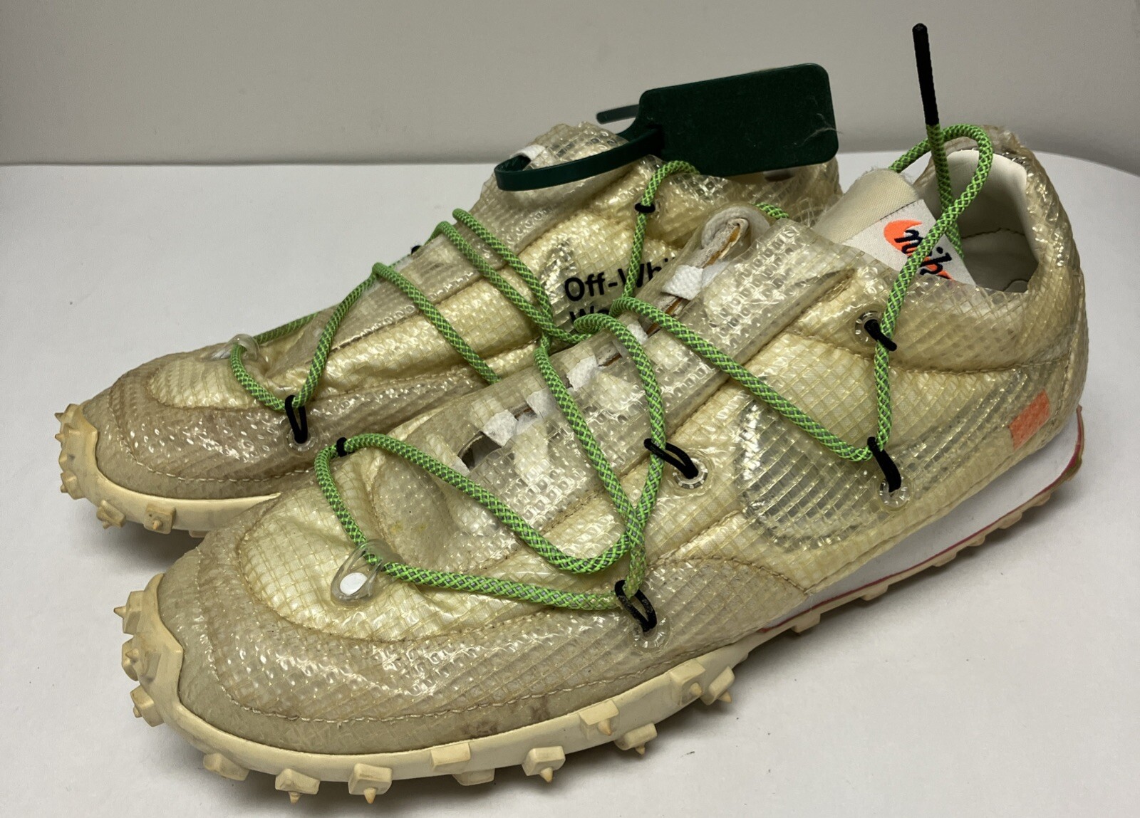 OFF WHITE X NIKE Nike Off White x Waffle Racer verde elettrico taglia 8 5 con