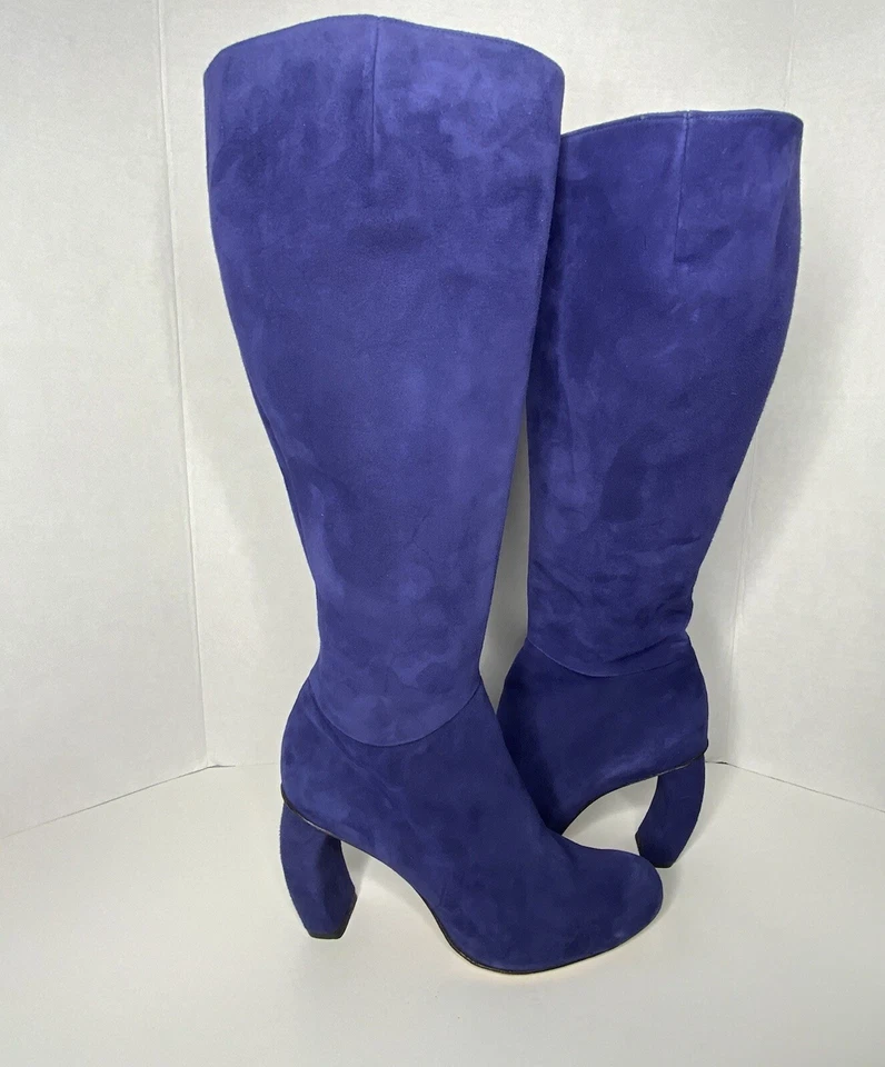 Botas Audley London Altas Gamuza Púrpura Tacón Talla ~ EUR 39/ US 8 ~ Precioso Color Foto 4 de 4