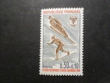 FRANCE 1968 timbre 1543, Jeux Olympiques, ski, neuf**
