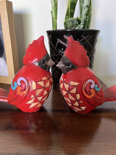 Pair of Jim Shore Outdoor Collection : Red Cardinals 2013 Ruby - Picture 2 of 6