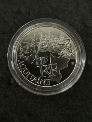 10 EUROS SILVER 2011 AQUITAINE REGIONS FRANCE / SUB CAPSULE / SILVER EURO - Picture 1 of 3