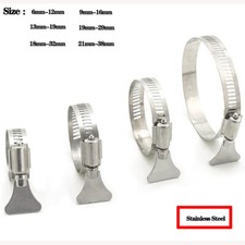 Butterfly Wing Stainless Steel Garden Hose Clips Domestic Pipes Clamps Polishing