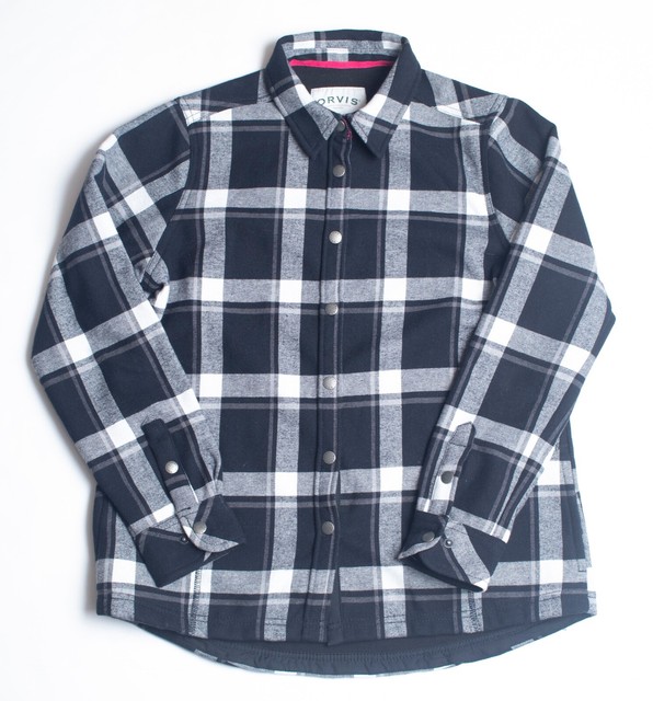 orvis womens fleece lined flannel shirt jacket