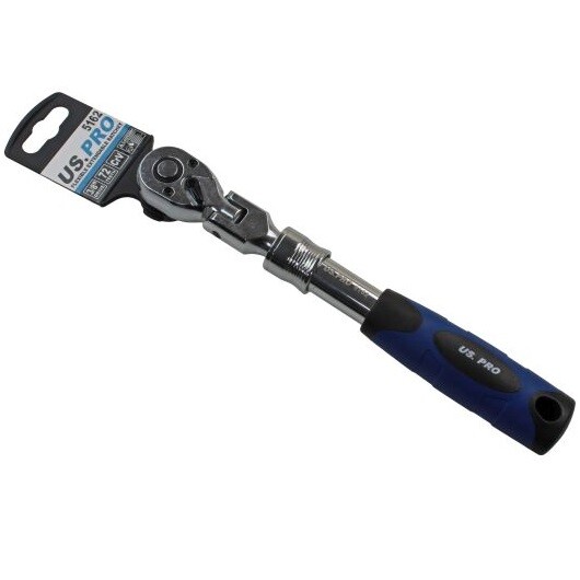 US PRO 3/8"" RATCHET TELESCOPIC FLEXI HEAD REVERSIBLE QUICK RELEASE WRENCH 5162 - Image 4