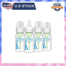 Dr. Brown's Natural Flow Anti-Colic Options Narrow Baby Bottle, 4 oz/120 mL, wi