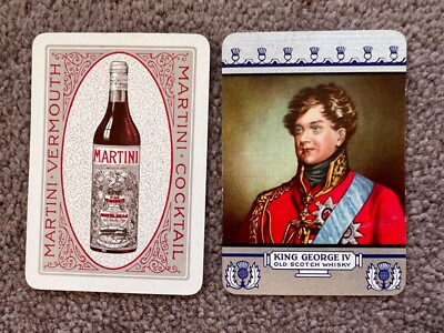 swap playing cards wide whisky Martini Vermouth King George IV old scotch