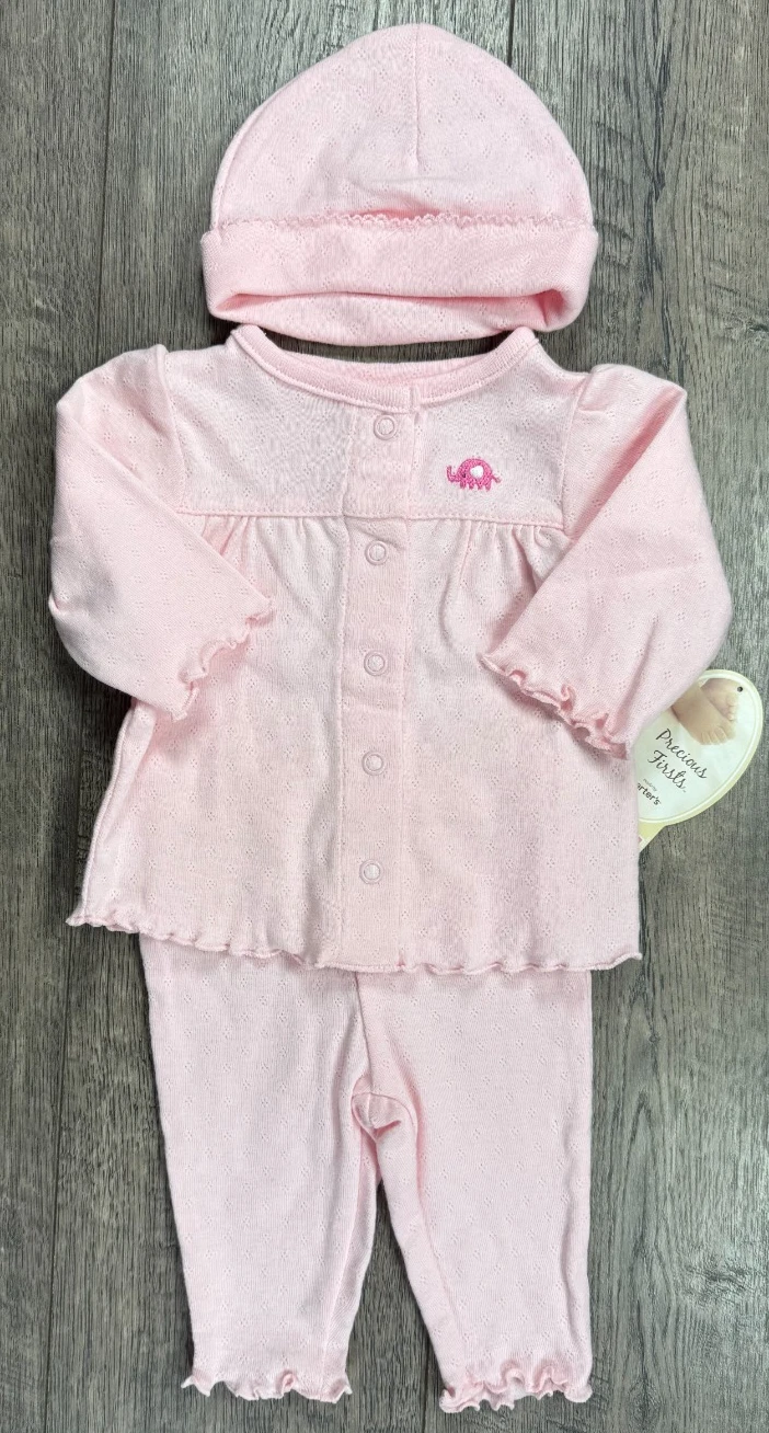 Baby Girl Clothes New Precious Carter's Vintage Newborn 3pc Pink Ruffle Outfit