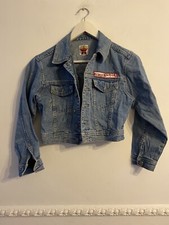 M Medium 12 Vintage 90s Y2k Jordache America Short Ladies Denim Jacket Pale Blue