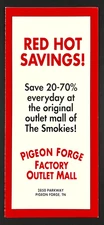 1990s Pigeon Forge TN Factory Outlet Mall Map Directory Tennessee VTG Brochure