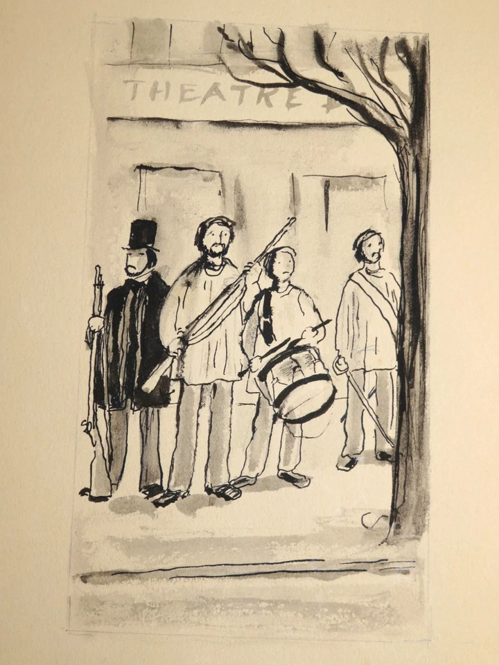 Jean OBERLÉ 1900-1961 DESSIN ORIGINAL OEUVRE VICTOR HUGO NAPOLEON III LE PETIT e - Photo 1/3