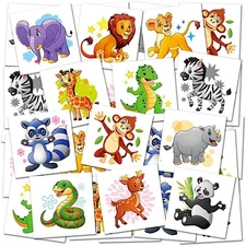 ArtCreativity Zoo Animal Individual Temporary Tattoos for 2 Inch, Assorted 