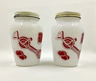 Vintage Rare Fire King Anchor Hocking Kitchen Aids Salt and Pepper Shakers