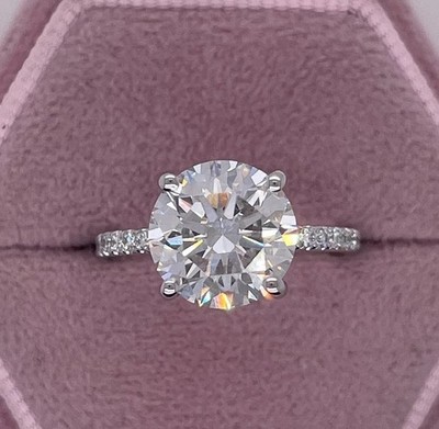 Runder Diamant Ehering 5,30 Karat IGI Lab Grown Massiv 14 Karat Weißgold E...