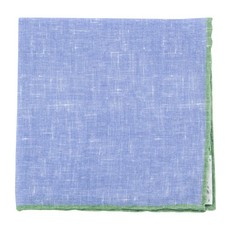 Fiori Di Lusso Blue Solid Linen Pocket Square 810 
