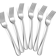 Dinner Forks Set,8 Inches Set of 6 Food Grade Stainless Steel Silverware Fork...
