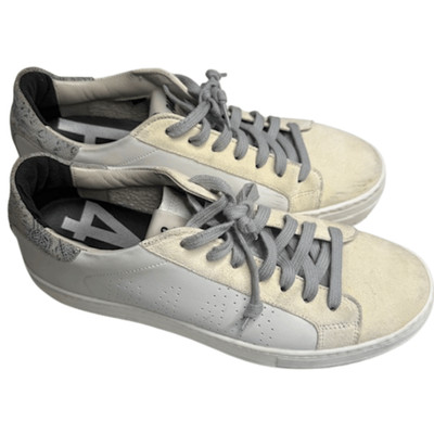 P448 Women's Lace Up Thea Platform Sneakers White Gray Size 10